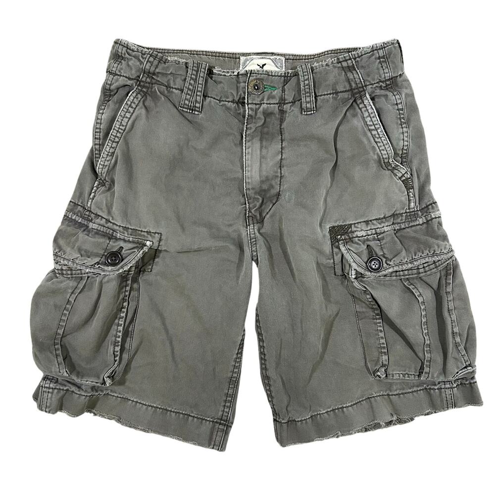 Vintage Y2K American Eagle Cargo Shorts 29 Waist Grunge Distressed Skater Mens